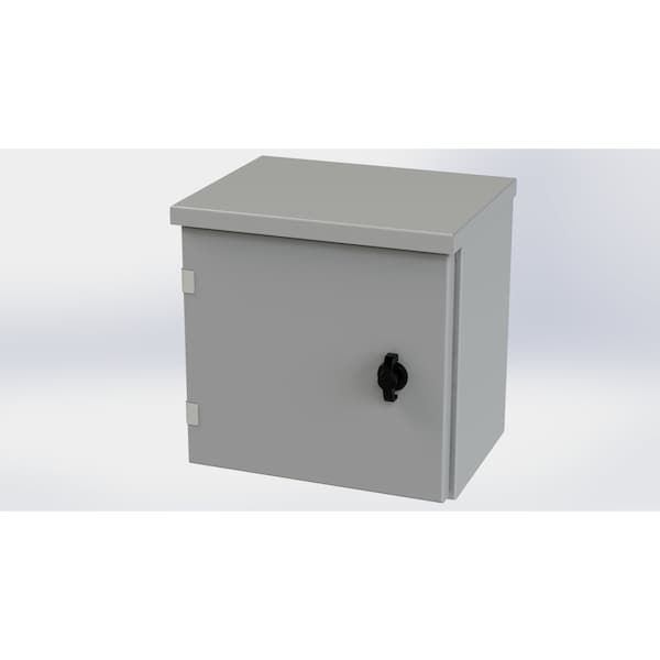1/4 Turn Knob Latch Electrical Enclosures, 12 in H, 8 in D, 12 in W, NEMA 3R, Galvanized Steel